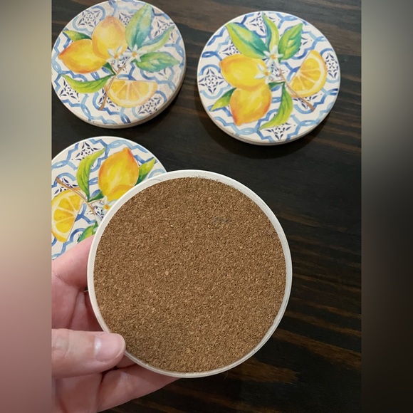 Lemon Patterned Coasters Set - Picture 2 of 2